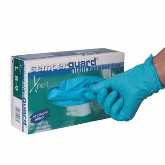 Перчатки нитриловые неопудренные одноразовые Semperguard Xpert, р-р L