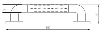 Поручень прямой Dikalan 2W001-69-Y, 690мм
