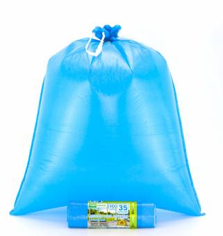 Мешки для мусора с завязками Mirpack Deluxe син. 30мкм 35л 10шт